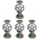4Pcs Crystal Ball Stand With Pentagram Pattern Tall Candlestick Decor 4