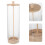 Clear Straw Dispenser With Wood Lid For Kitchen Or Office Use 11