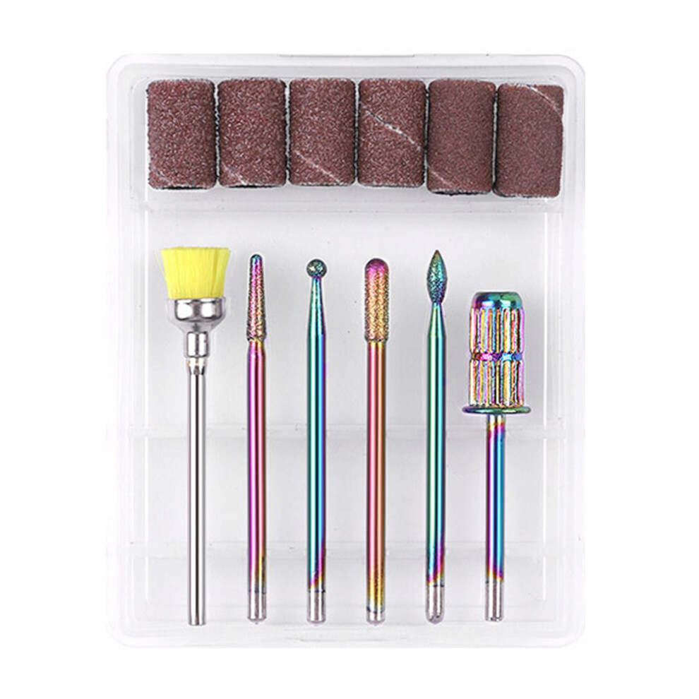 Vaguelly One Set Tungsten Alloy Nail Drill Bits And Sanding Files