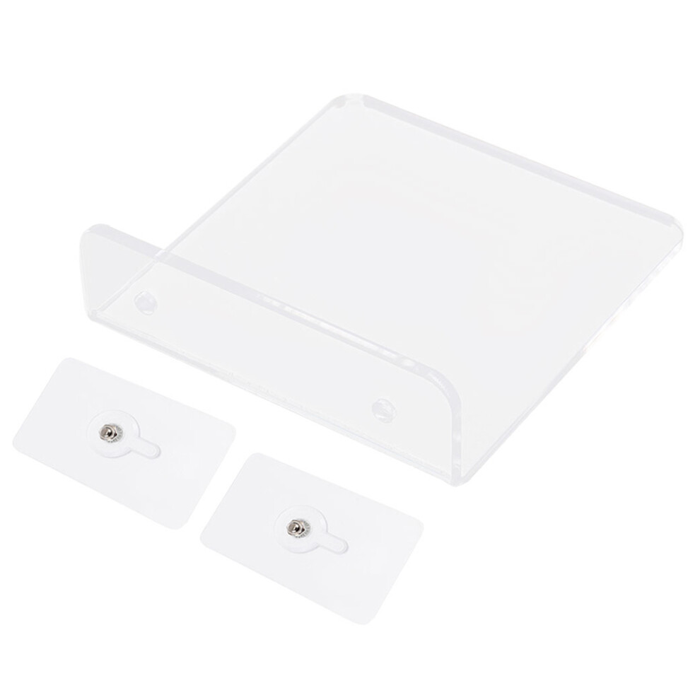 5Pcs Punch-Free Floating Shelf Transparent Acrylic Wall Storage 3362291155317