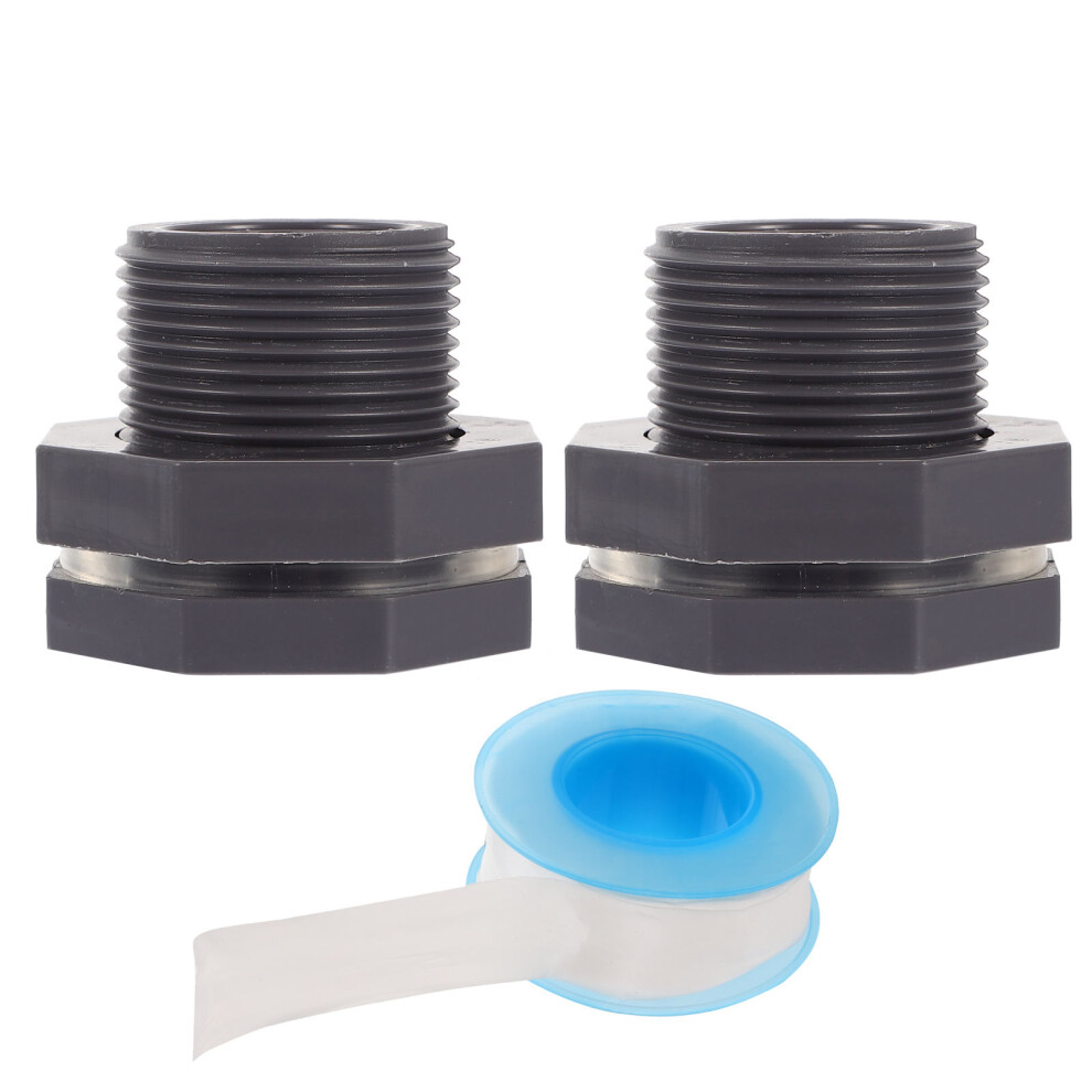 4 Pcs Pvc Bulkhead Fitting 3/4 Inch For Rain Barrels Tanks 032541519055