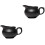 2Pièces Kettle Noir Céramique Vintage Distributeur Pour 3