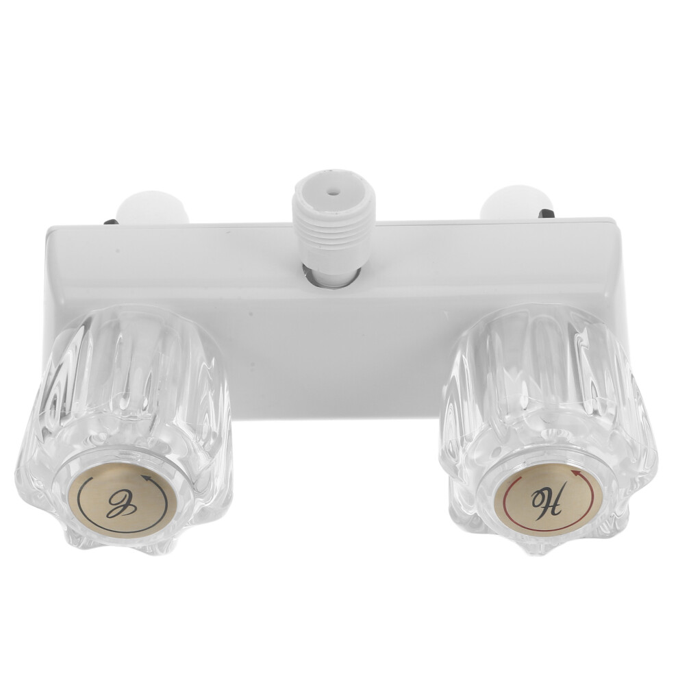 2Pcs Rv Shower Faucet 2 Handle Plastic Hot And Cold Valve Diverter 032541520716