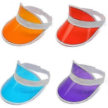 4 pieces unisex sun visor, transparent plastic sun visor 80s sun cap for golf-Yvan