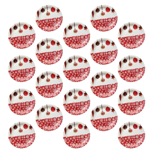 100 Pcs Christmas Paper Plates Xmas Dessert Table Decorations