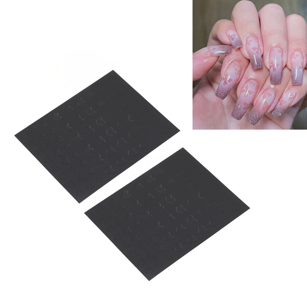 10 Sheets Heart Shape Nail Stencil Stickers DIY Hollow Nail Decals Templates