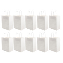 30 Pcs White Gift Bags With Handles For Food Wrapping And Storage