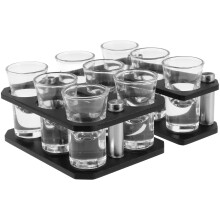 Conjunto Suporte Para Taças De Shot Acrílico Preto Com