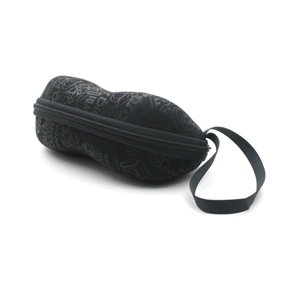 Solustre Black 3Pcs Portable Hard Sunglasses Case With Zipper And Hook