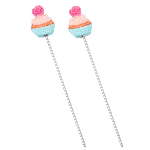6Pcs Stainless Steel Cake Tester with Assorted Color Grip Baking Tool 1