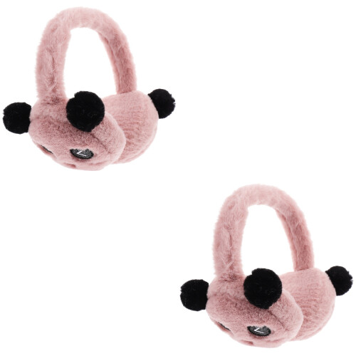 2 Pcs Kids Panda Plush Ear Muffs Winter Ear Protector 2