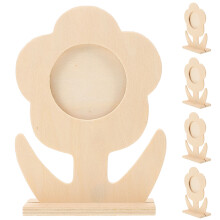 20 Pcs Flower Shape Wooden Photo Frame Picture Holder For Diy Decor