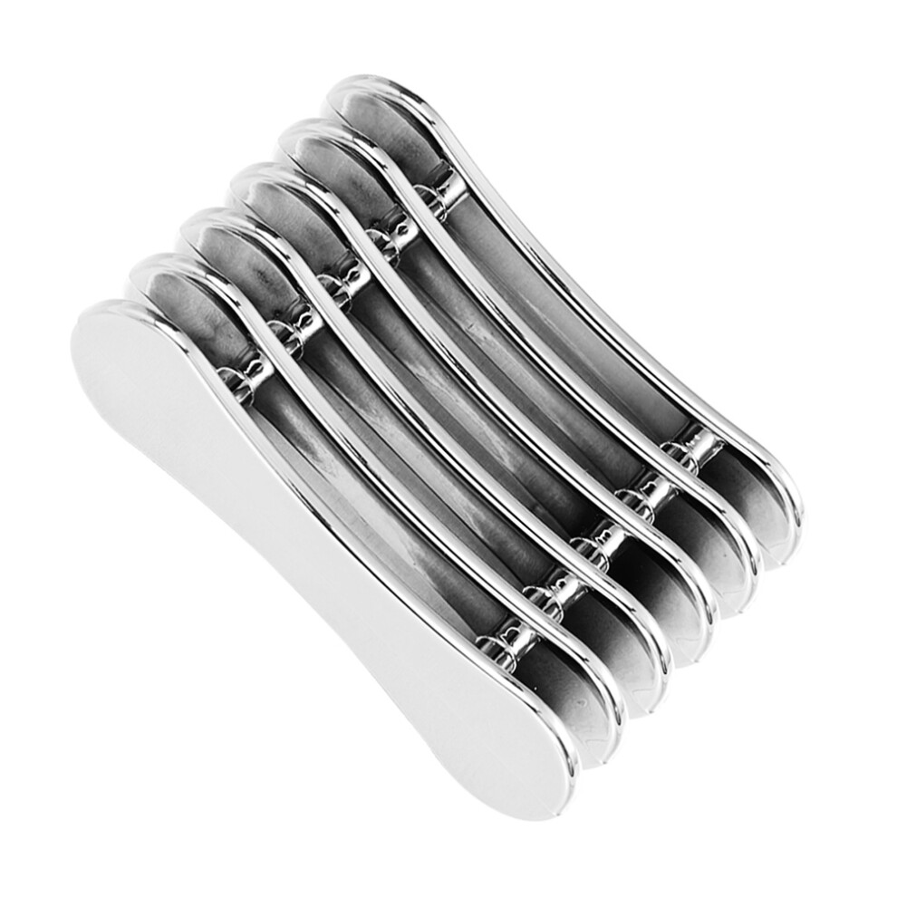Artibetter Silver 6 Pcs Nail Art Pen Holder For 5 Pens Uv Gel Brush Rest Stand