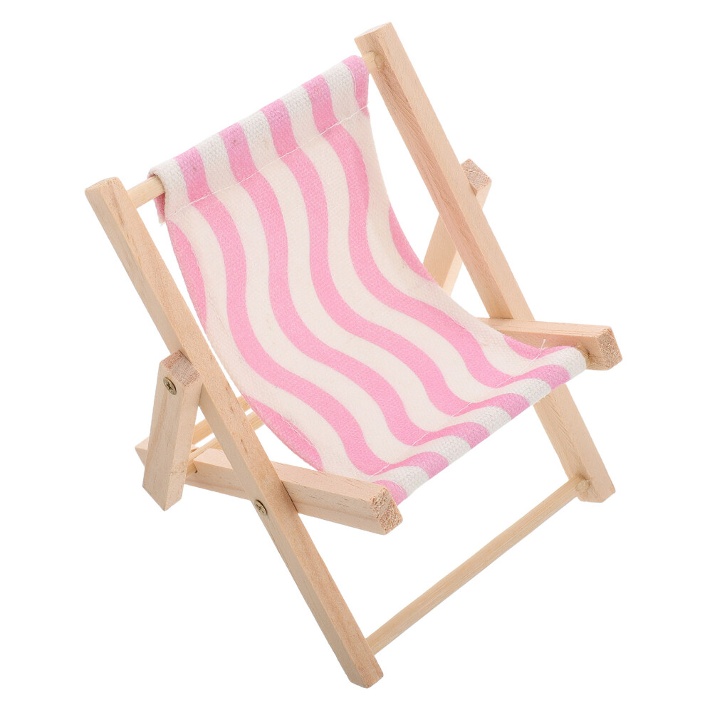 4Pcs Mini Wooden Beach Chair Phone Holder Foldable Desk Stand 3363282442225