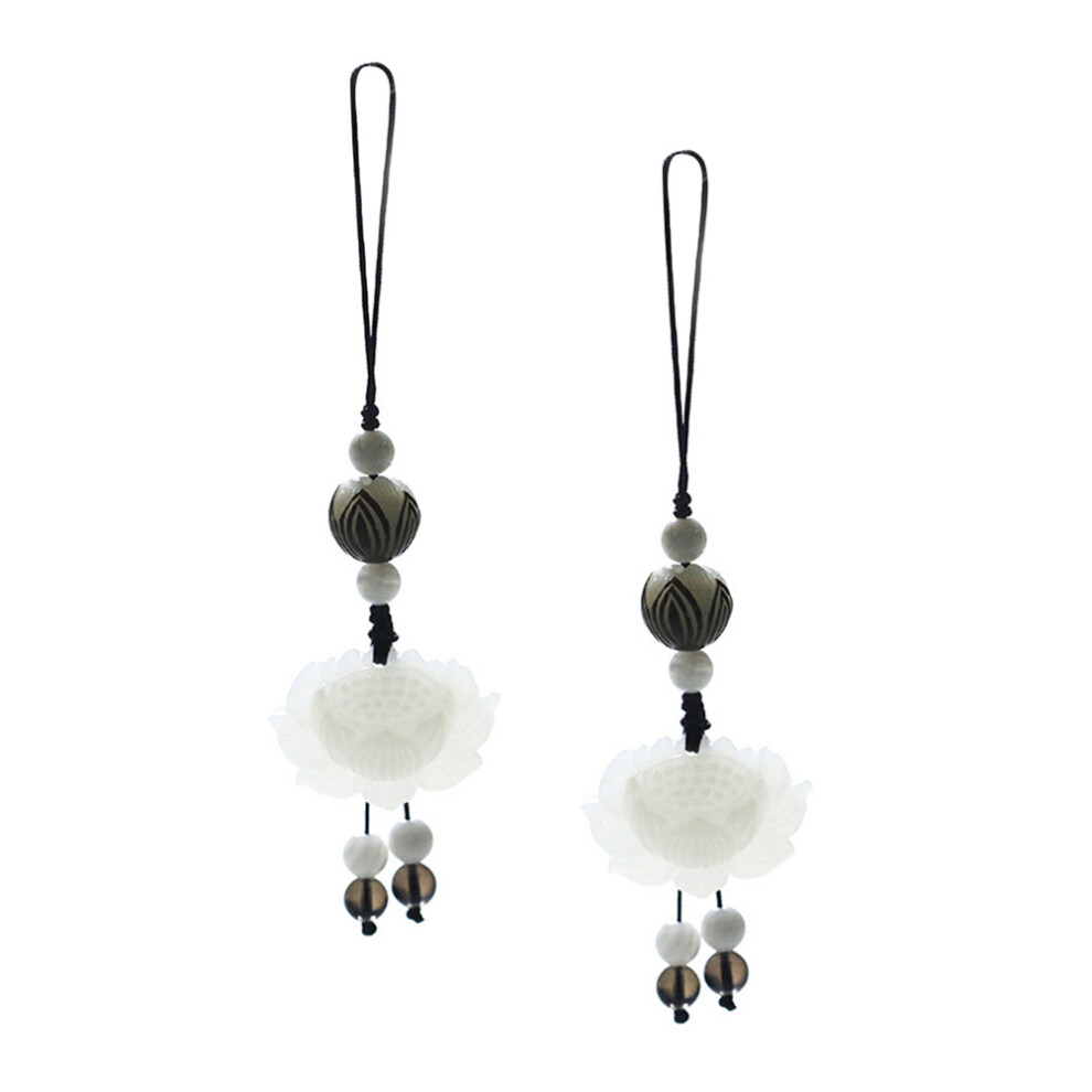 4 Pcs Hand-Woven Jade Phone Lanyards With U-Disk Hanging Adornments 3362905121028