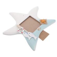Fish Shaped Wooden Picture Frame For Home Beach Theme Decor