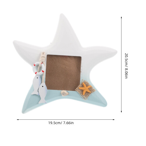 Fish Shaped Wooden Picture Frame For Home Beach Theme Decor 1