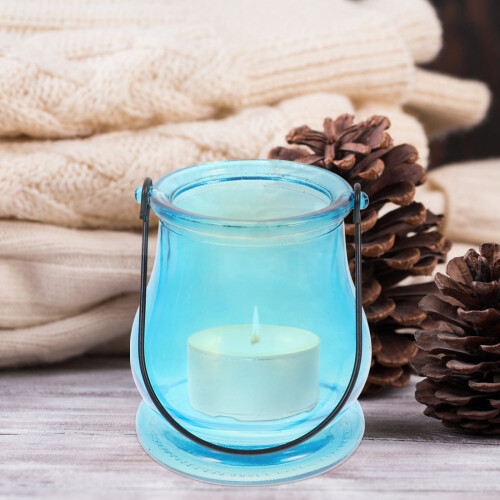 5Pcs Hanging Candle Holder Glass Tea Light Wall Mount Planter 1