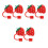 6 Pcs Lovely Shape Silicone Straw Tips Cover For Straw (Strawberry) 8