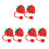 6 Pcs Lovely Shape Silicone Straw Tips Cover For Straw (Strawberry) 6