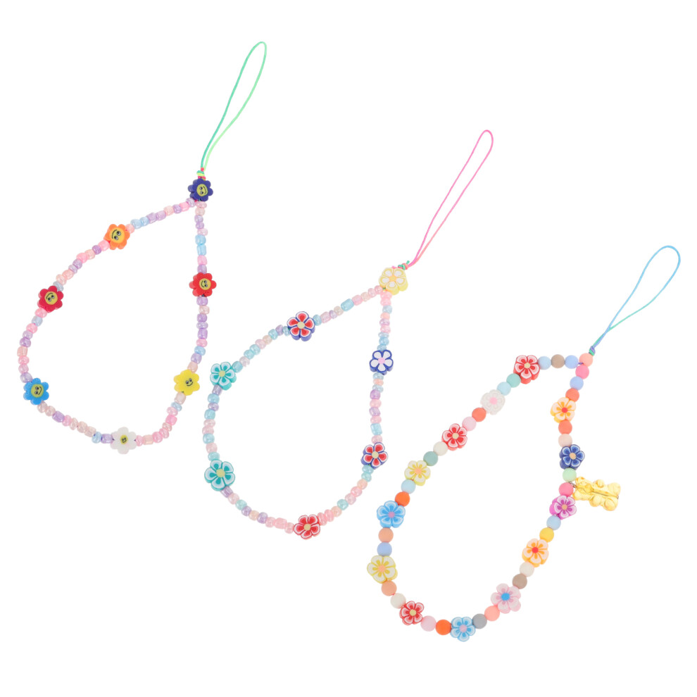 6 Pcs Colorful Polymer Clay Phone Wrist Straps 3362985626055