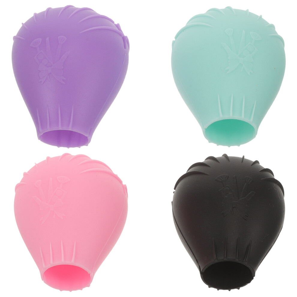 Vaguelly 4Pcs Silicone Makeup Brush Holder With Foundation Cover