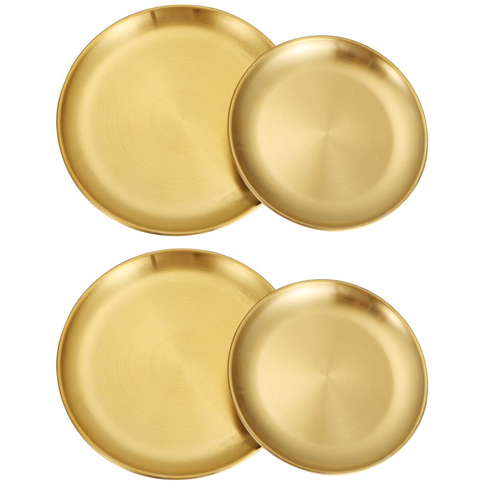 4Pcs Stainless Steel Food Trays Cake And Bbq Storage Plates-image-OPC-PKXKBDV-NEW