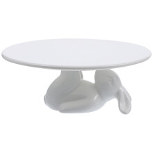 1Set White Ceramic Bunny Tray Multi-Use Cake and Fruit Holder