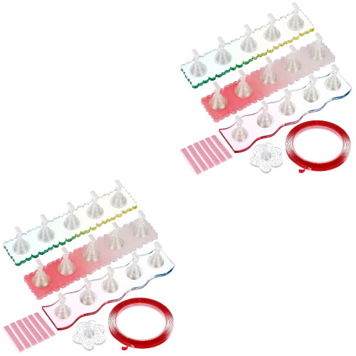 2 Sets Press On Nail Display Stand Sticky Putty Nail Practice Holder 2