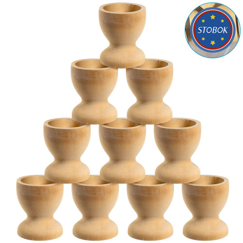 10Pcs Wooden Egg Holder Kitchen Storage Tray For Refrigerator Tabletop