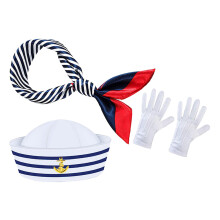 5 Sets Yacht Captain Hat Scarf Set Sailor Costume Accessories
