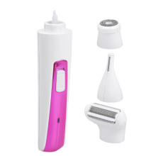 3 In 1 Electric Epilator Facial Cleaner Body Trimmer (Rosy)