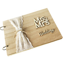 3Pcs Wooden Wedding Sign In Book Guest Attendance Signature