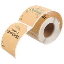 2Rolls Geschenkaufkleber Kraftpapier Weihnachtliche Dekorationsrolle