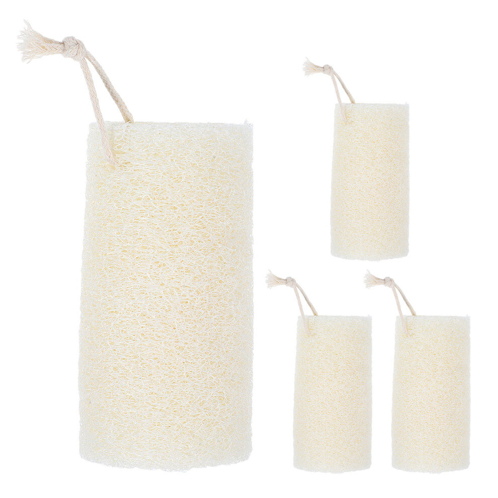 Ohphcall 4Pcs Natural Loofah Exfoliating Body Sponge For Dry Skin