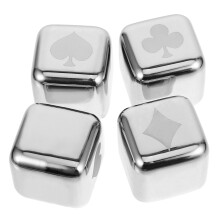 4Pcs Stainless Steel Ice Cubes Whiskey Stones For Cooling Drinks