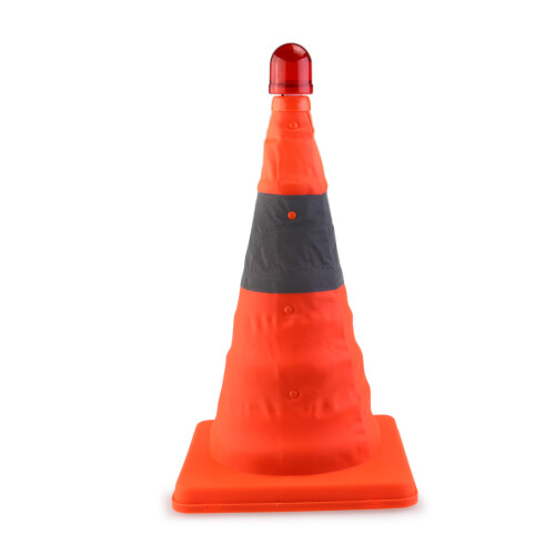 3Pcs Collapsible Reflective 45Cm Traffic Safety Cone Warning Cone Red