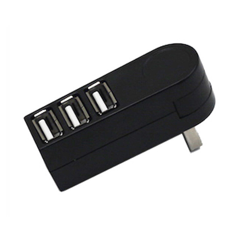 Compact Portable 3 Usb Port Usb 2.0 Splitter High Data Hub(Black) Black 3362939255409