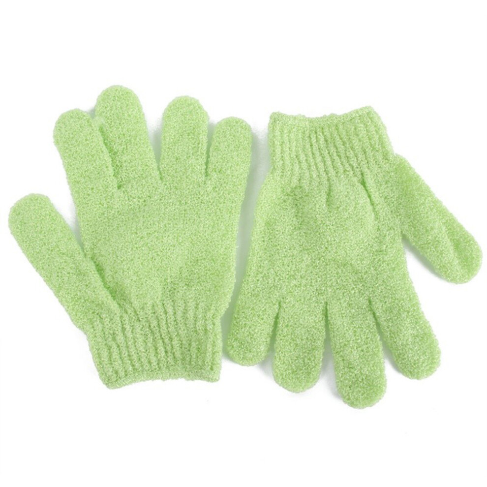 Aboofan Green 4 Pcs Nylon Shower Gloves For Exfoliating Body Scrub Unisex