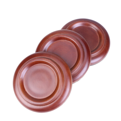 9 Pcs Solid Wood Grand Piano Caster Cups Brown Non-Slip 1