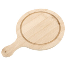 4Pcs Round Bamboo Pizza Board With Handle For Baking