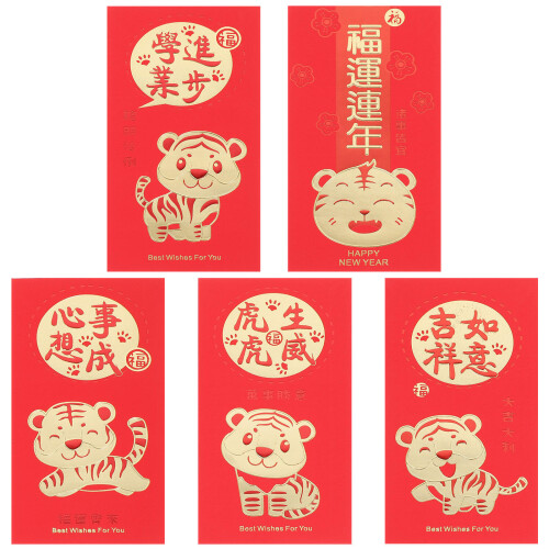 60 Pcs Chinese Style Red Envelopes Red Packets New Year Supplies