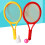 One Pair Plastic Badminton And Tennis Racket Set With Balls 8