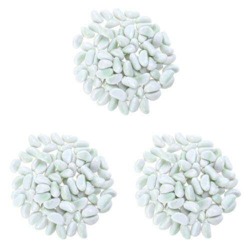 3pcs White Polished Glass Stone for Fish Tank Decor 1
