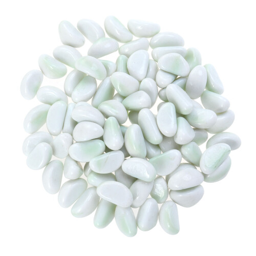 3pcs White Polished Glass Stone for Fish Tank Decor