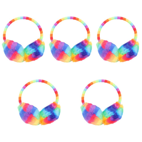 5Pcs Comfortable Plush Knitted Ear Warmer For Winter Protection 2