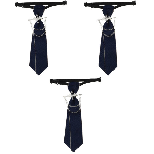 3Pcs Polyester Pre-Tie Necktie For Women Men Angel Charm 2