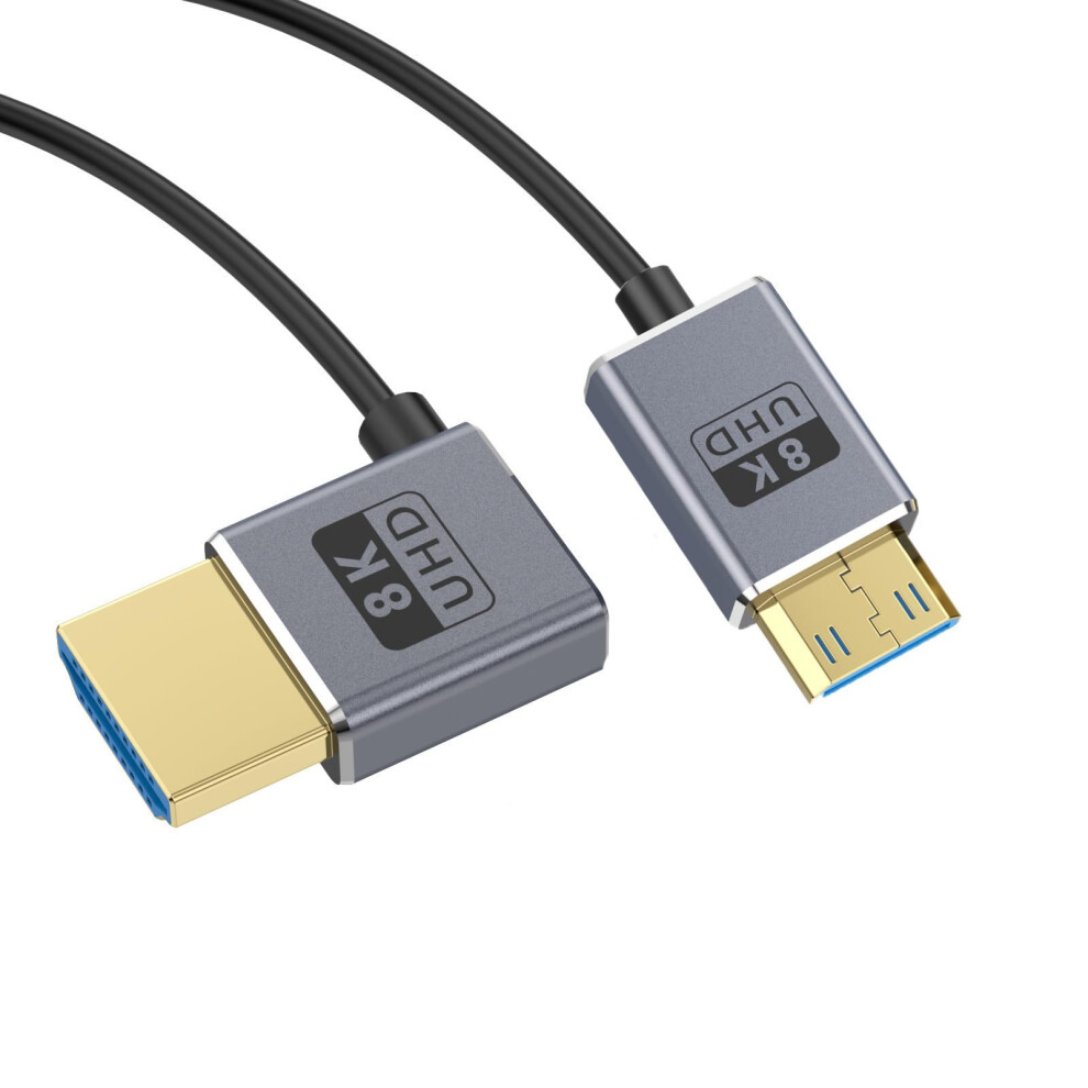 Coaxial Thin Wire Od2.5mm Digital Camera Hdtv Cable 2.1 Version 8K60hz 48Gbps Video Cord Transmission 120Cm Bend Left 9393856189533
