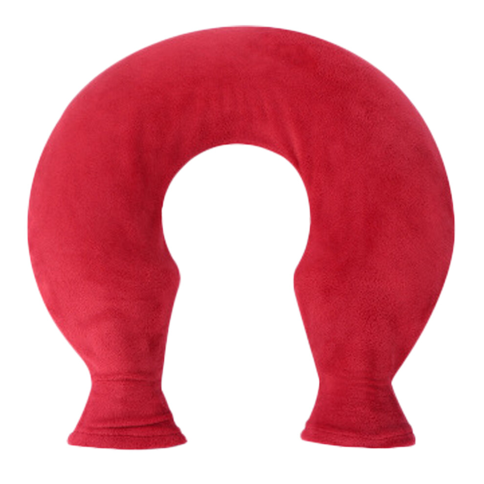 Happyyami 2Pcs U Shape Water Fillable Hot Water Bag For Neck Vertebra Red