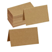 70 Pcs Desktop Name Display Business Greeting Folded Blank Kraft Paper